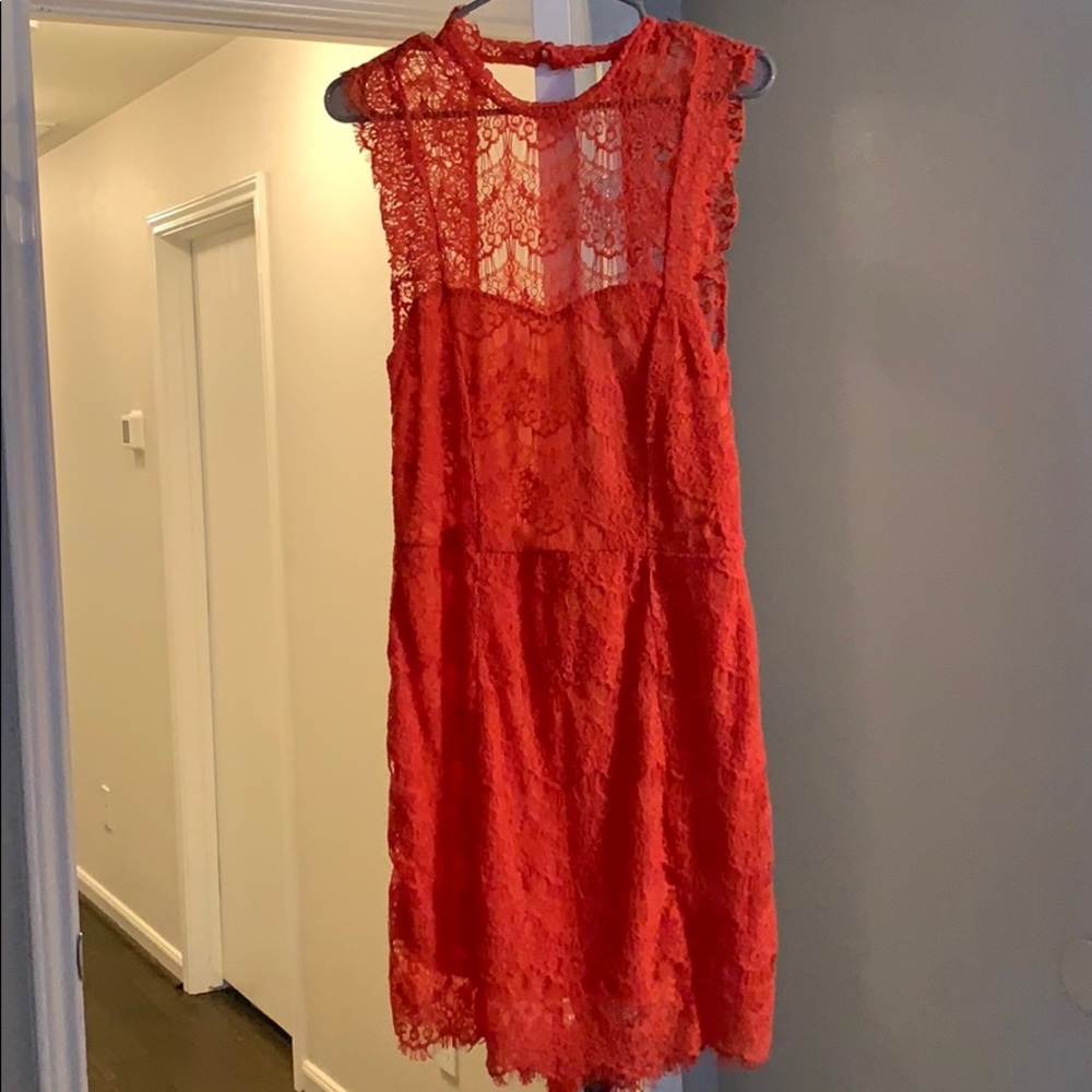 Backless coral dress
